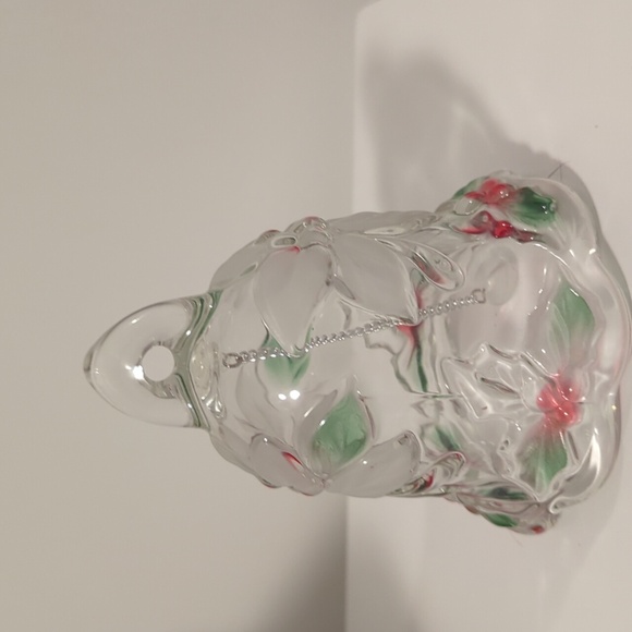 MIKASA Celebrations - Holiday Bloom -  Clear & Frosted Glass Bell - 4.25" X 3.5" - Picture 2 of 5